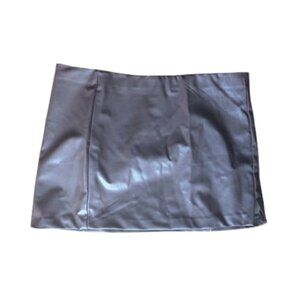 Brown Vegan Leather / Faux Leather Mini Skirt Size Large NEW NWT